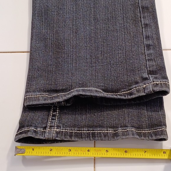 LA Idol USA Jeans, Size 5, Faded Black, Low-Rise, Boot Cut, 30W x 30L, Bedazzled - Picture 11 of 12